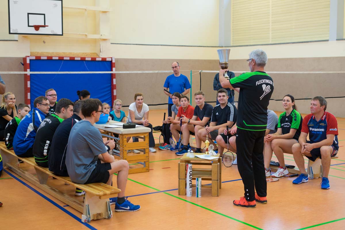 Begrüßung der 26 Teilnehmer des 13. Flechtinger Famiienturnier 2018 - Ein voller Erfolg! - 13. Flechtinger Familienturnier 2018 - Badminton Flechtingen